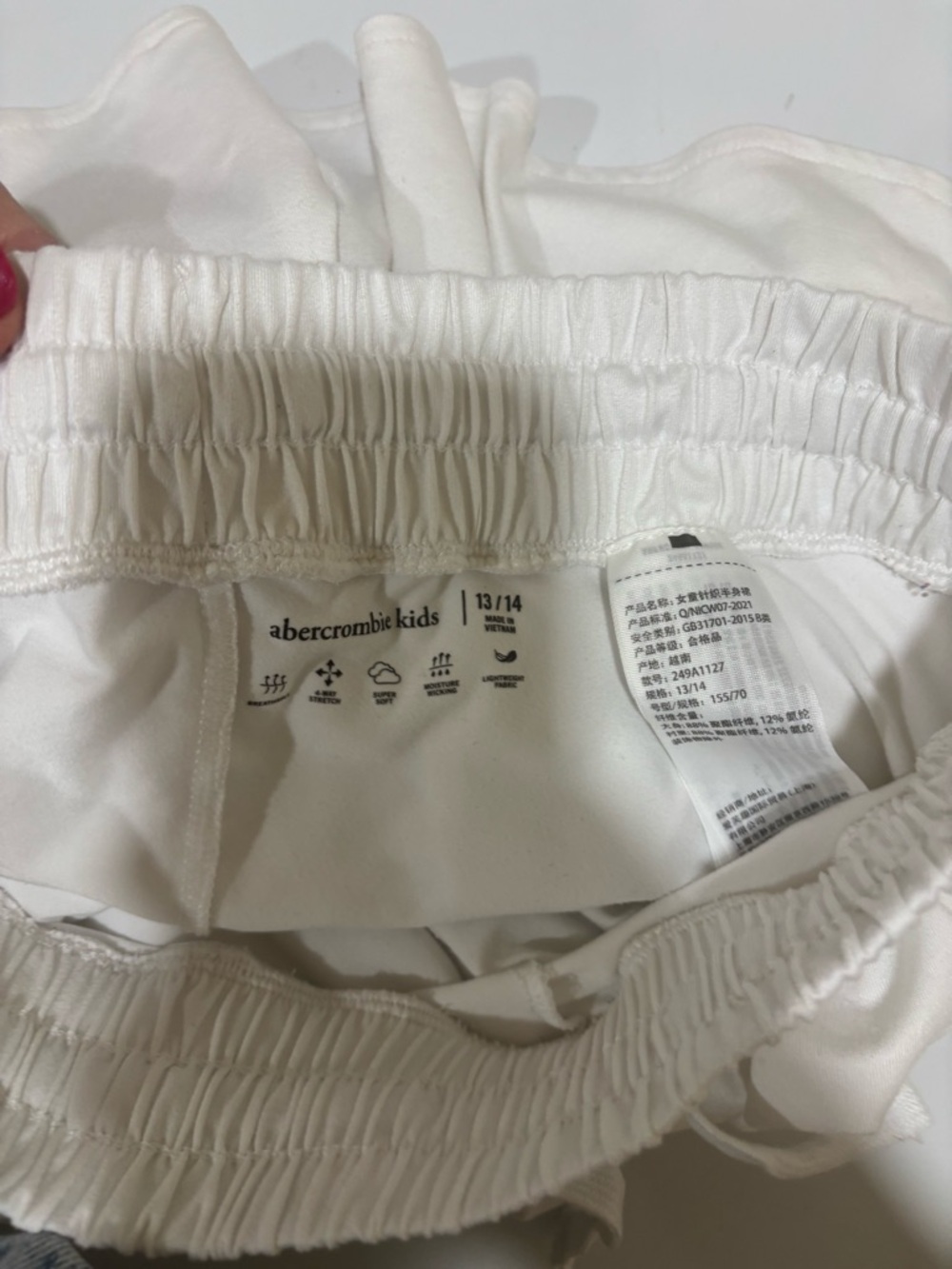 Abercrombie Kids White Drawstring Elastic Waist Shorts